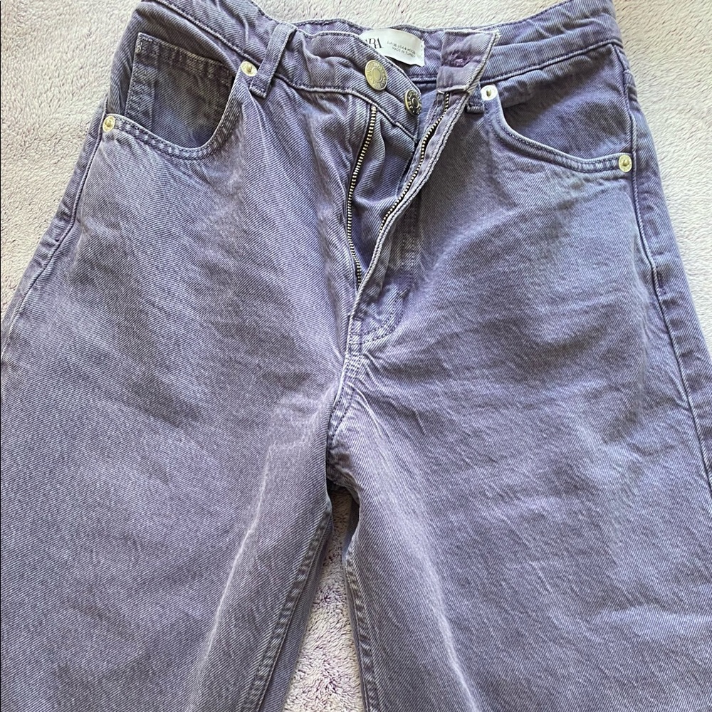 Purple Zara wide leg jeans